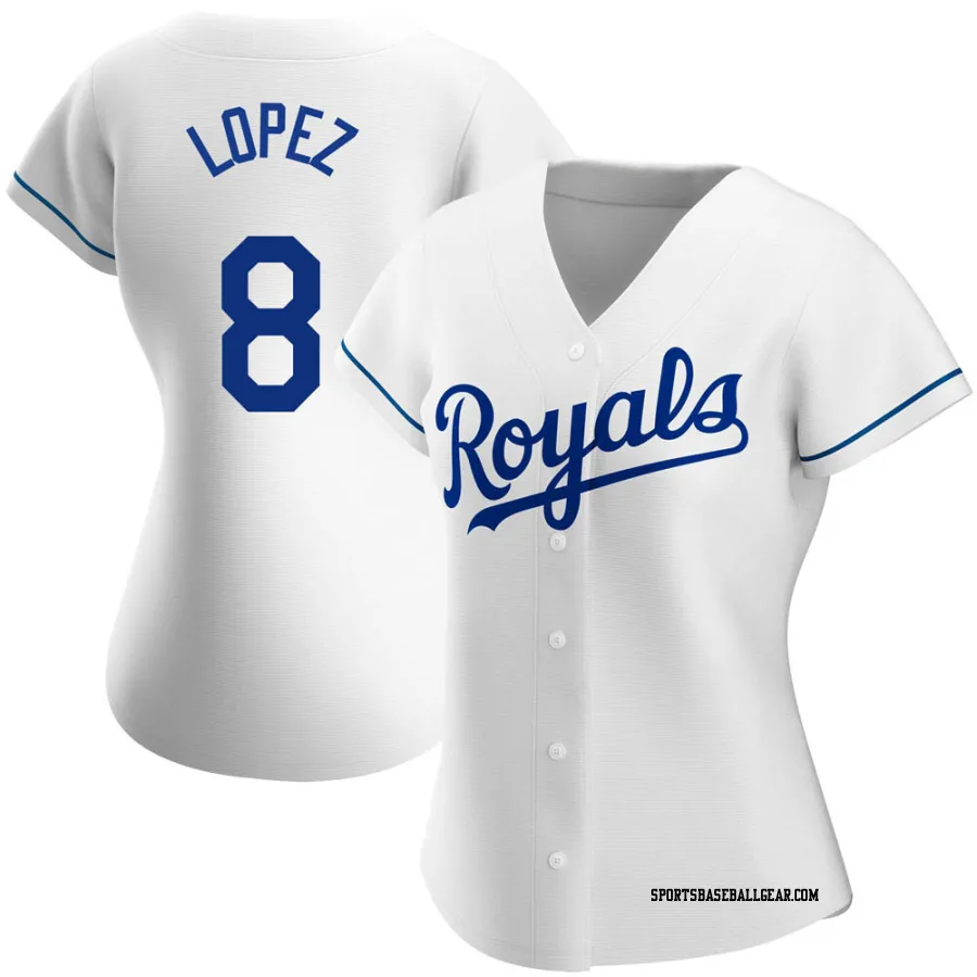 Nicky Lopez Women's Kansas City Royals White Authentic Home Jersey