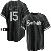 Nicky Lopez Youth Chicago White Sox Black Replica 2021 City Connect Jersey