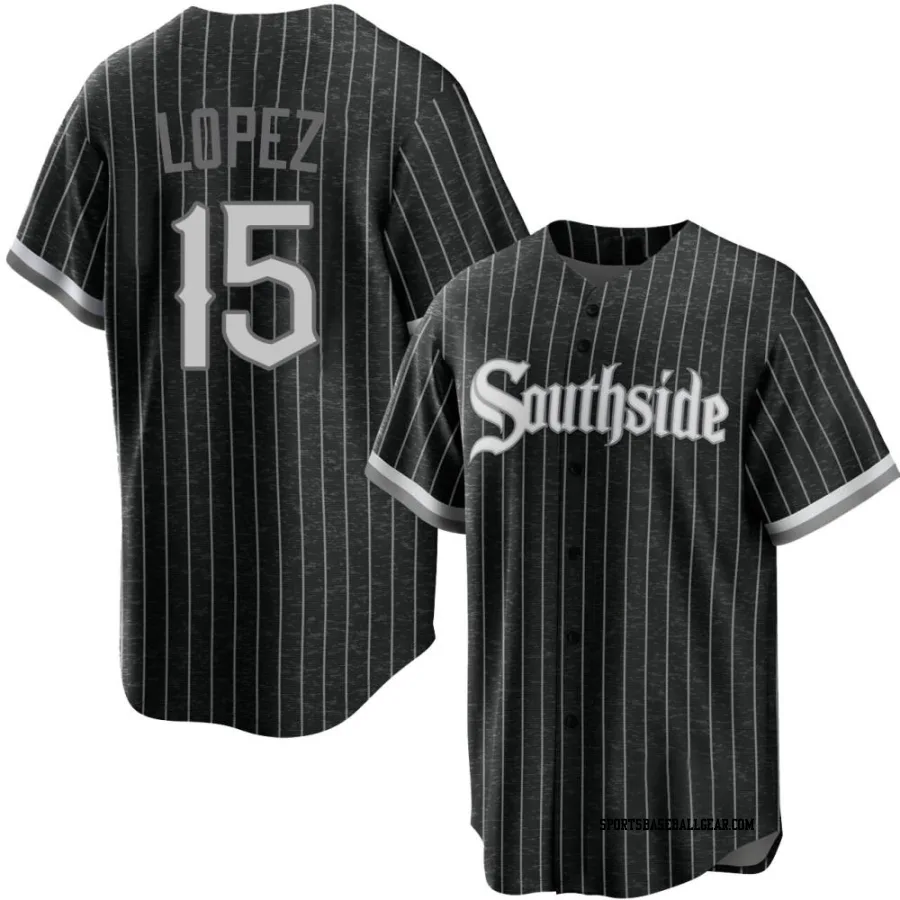 Nicky Lopez Youth Chicago White Sox Black Replica 2021 City Connect Jersey