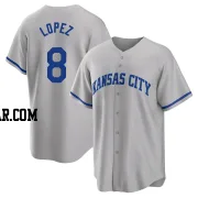 Nicky Lopez Youth Kansas City Royals Gray Replica 2022 Road Jersey