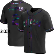 Nico Hoerner Men's Chicago Cubs Black Holographic Replica Alternate Jersey