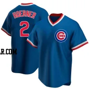 Nico Hoerner Men's Chicago Cubs Royal Replica Road Cooperstown Collection Jersey