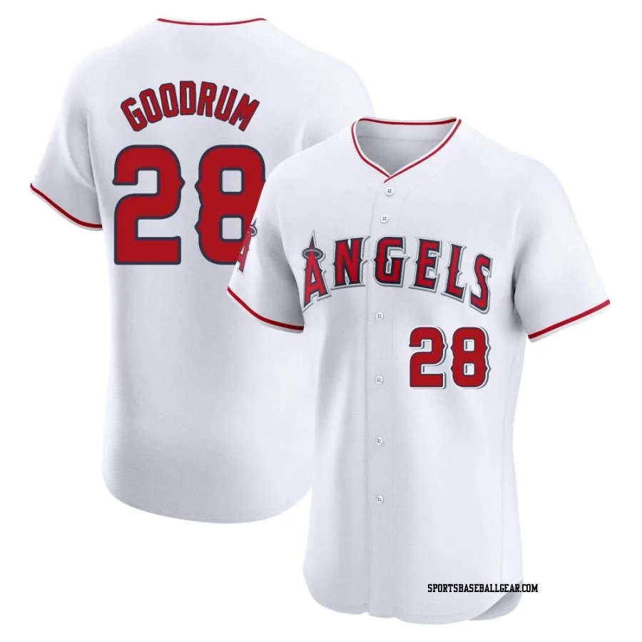 Niko Goodrum Men's Los Angeles Angels White Elite Home Jersey