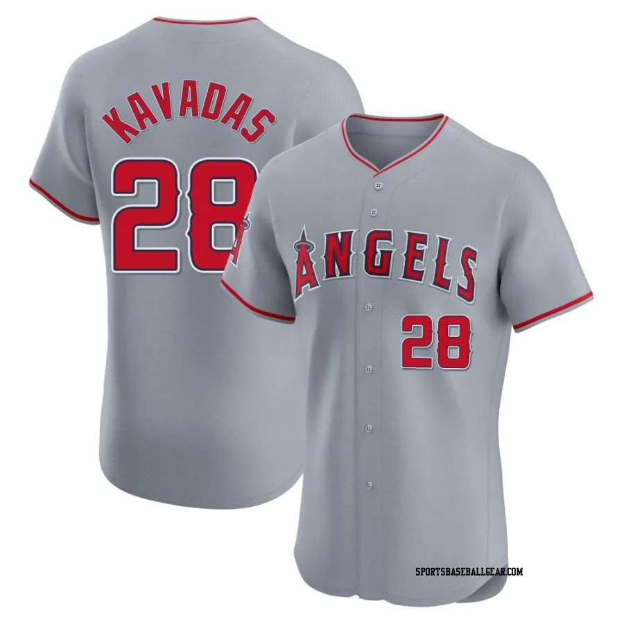 Niko Kavadas Men's Los Angeles Angels Gray Elite Road Jersey