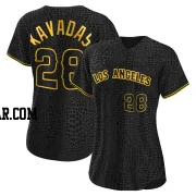 Niko Kavadas Women's Los Angeles Angels Black Authentic Snake Skin City Jersey