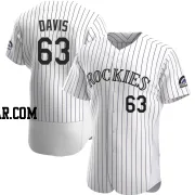 Noah Davis Men's Colorado Rockies White Authentic Home Jersey