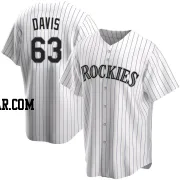 Noah Davis Men's Colorado Rockies White Replica Home Jersey