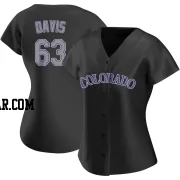 Noah Davis Women's Colorado Rockies Black Authentic Alternate Jersey