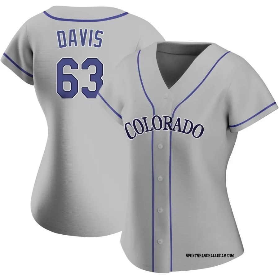 Noah Davis Women's Colorado Rockies Gray Authentic Road Jersey