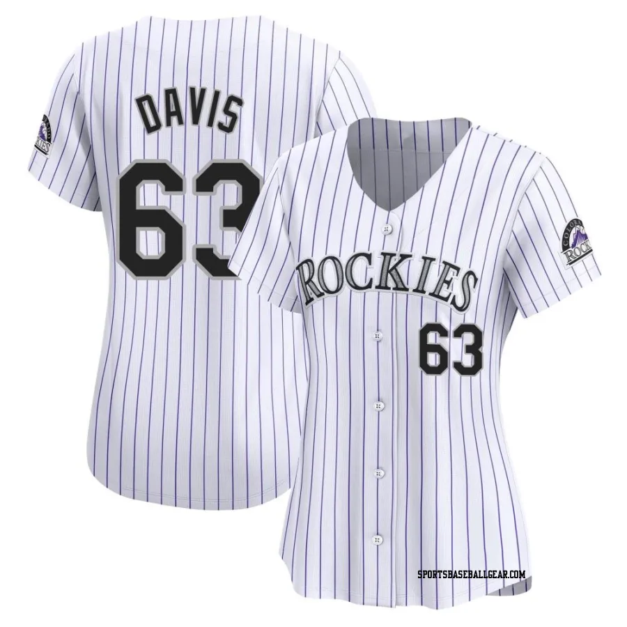 Noah Davis Women's Colorado Rockies White Limited Home Jersey