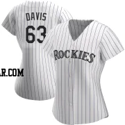 Noah Davis Women's Colorado Rockies White Replica Home Jersey