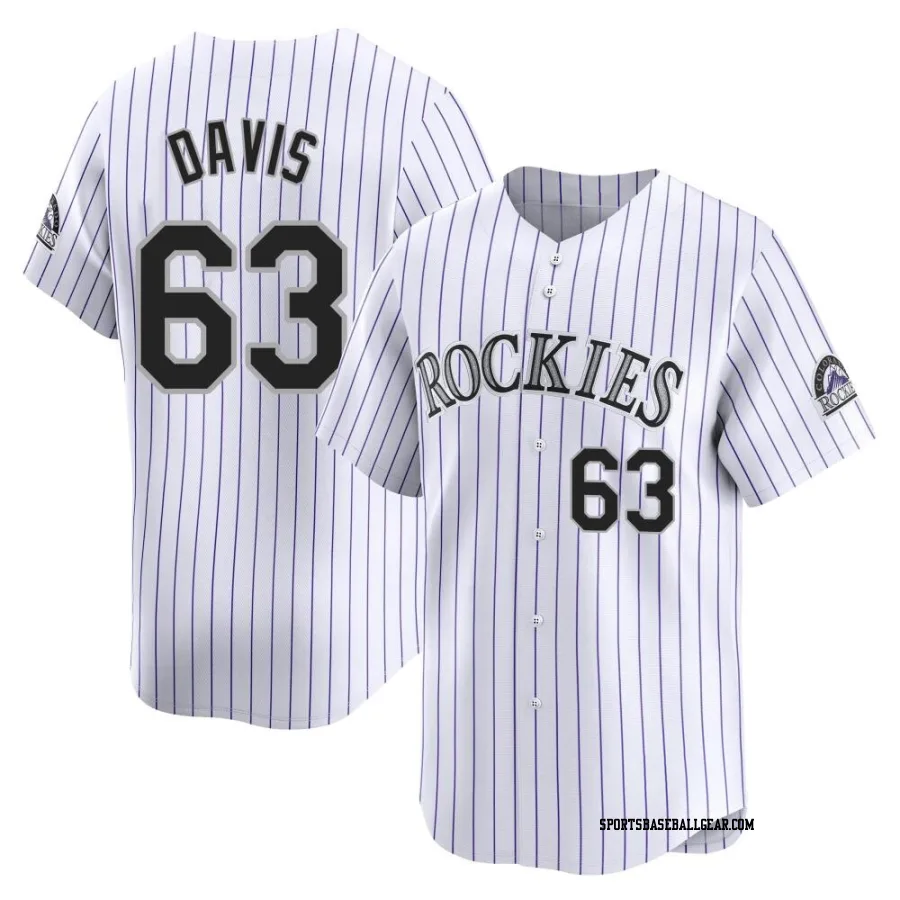 Noah Davis Youth Colorado Rockies White Limited Home Jersey