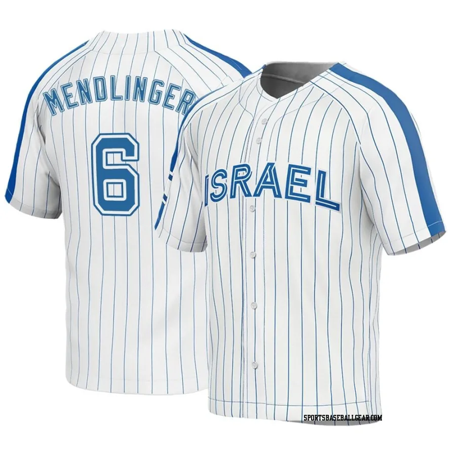 Noah Mendlinger Youth Israel Baseball White Replica 2023 World Baseball Classic Jersey