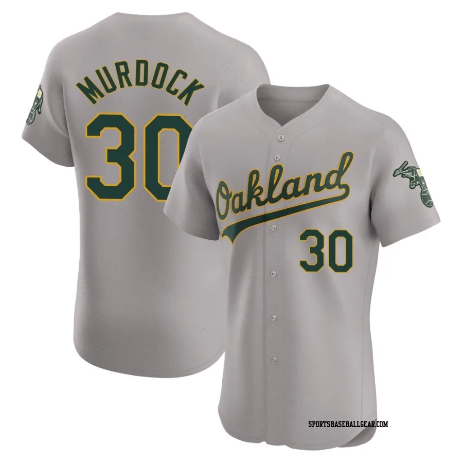 Noah Murdock Men's Oakland Athletics Gray Elite Road Jersey