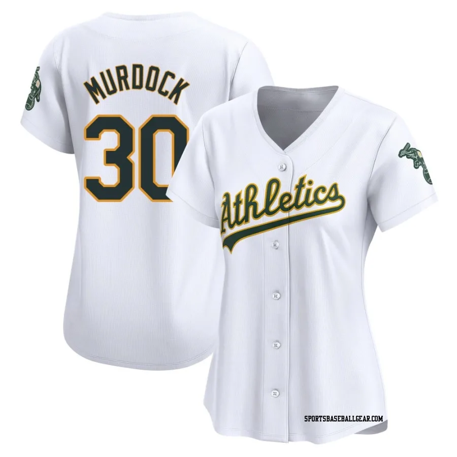 Noah Murdock Women's Oakland Athletics White Limited Home Jersey