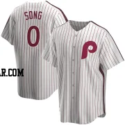 Noah Song Men's Philadelphia Phillies White Replica Home Cooperstown Collection Jersey