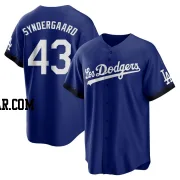 Noah Syndergaard Men's Los Angeles Dodgers Royal Replica 2021 City Connect Jersey