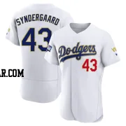 Noah Syndergaard Men's Los Angeles Dodgers White/Gold Authentic 2021 Gold Program Player Jersey