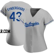 Noah Syndergaard Women's Los Angeles Dodgers Gray Authentic Road Jersey