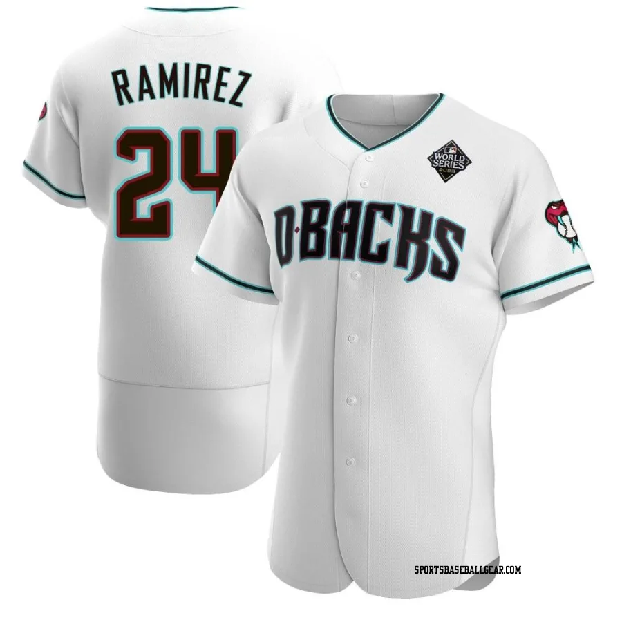 Noe Ramirez Men's Arizona Diamondbacks White Authentic Teal Alternate 2023 World Series Jersey