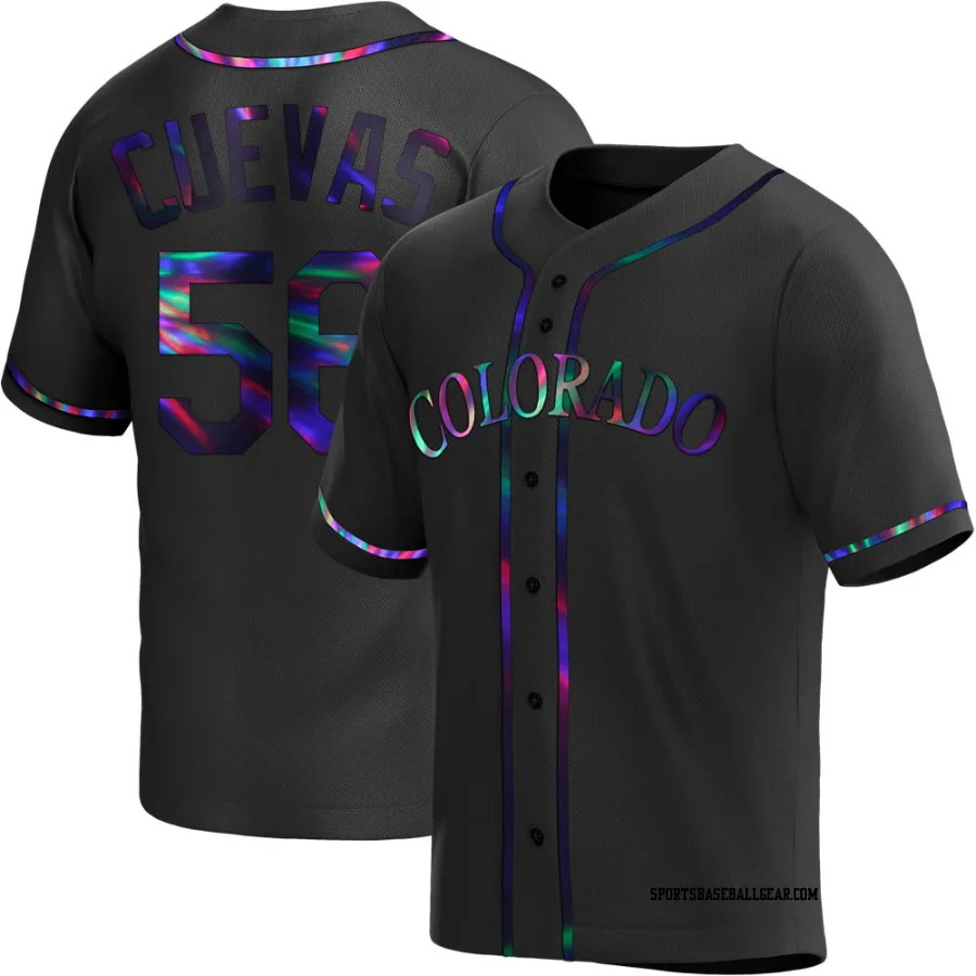 Noel Cuevas Men's Colorado Rockies Black Holographic Replica Alternate Jersey