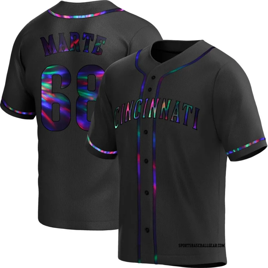 Noelvi Marte Men's Cincinnati Reds Black Holographic Replica Alternate Jersey