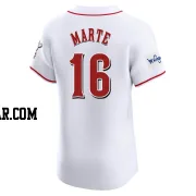 Noelvi Marte Men's Cincinnati Reds White Elite Home Patch Jersey