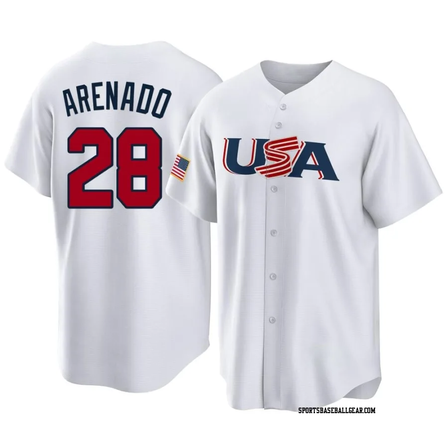 Nolan Arenado Youth St. Louis Cardinals White Replica USA Baseball 2023 World Baseball Classic Jersey