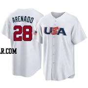 Nolan Arenado Youth USA Baseball White Replica 2023 World Baseball Classic Jersey