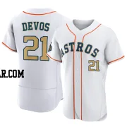 Nolan Devos Men's Houston Astros Gold Authentic White 2023 Collection Jersey