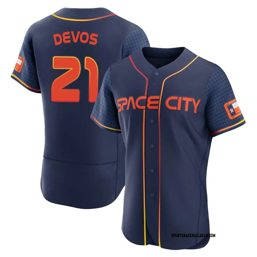 Nolan Devos Men's Houston Astros Navy Authentic 2022 City Connect Jersey