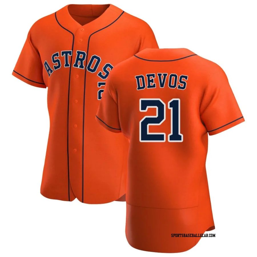 Nolan Devos Men's Houston Astros Orange Authentic Alternate Jersey