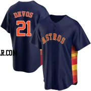 Nolan Devos Youth Houston Astros Navy Replica Alternate Jersey