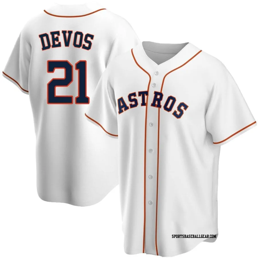 Nolan Devos Youth Houston Astros White Replica Home Jersey