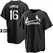 Nolan Gorman Men's St. Louis Cardinals Black/White Replica Jersey