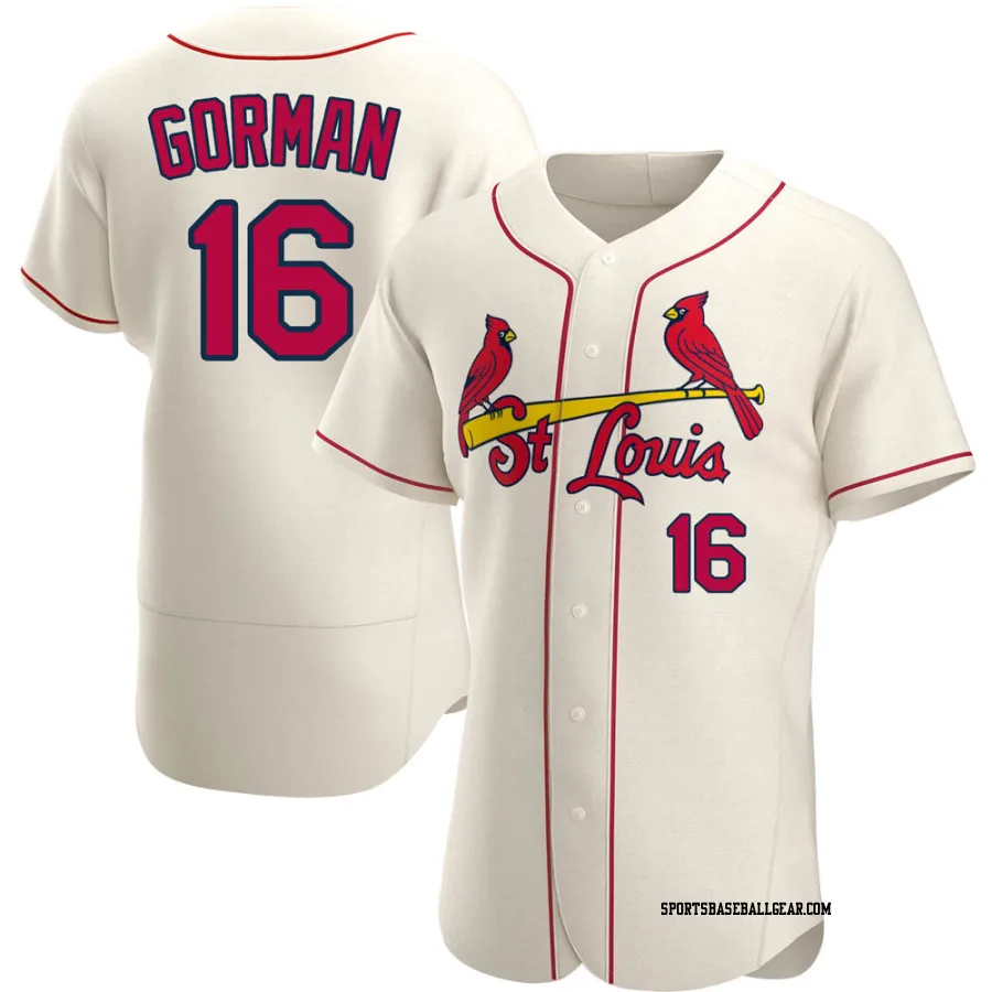 Nolan Gorman Men's St. Louis Cardinals Cream Authentic Alternate Jersey