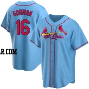 Nolan Gorman Men's St. Louis Cardinals Light Blue Replica Alternate Jersey