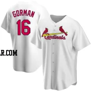 Nolan Gorman Men's St. Louis Cardinals White Replica Home Jersey