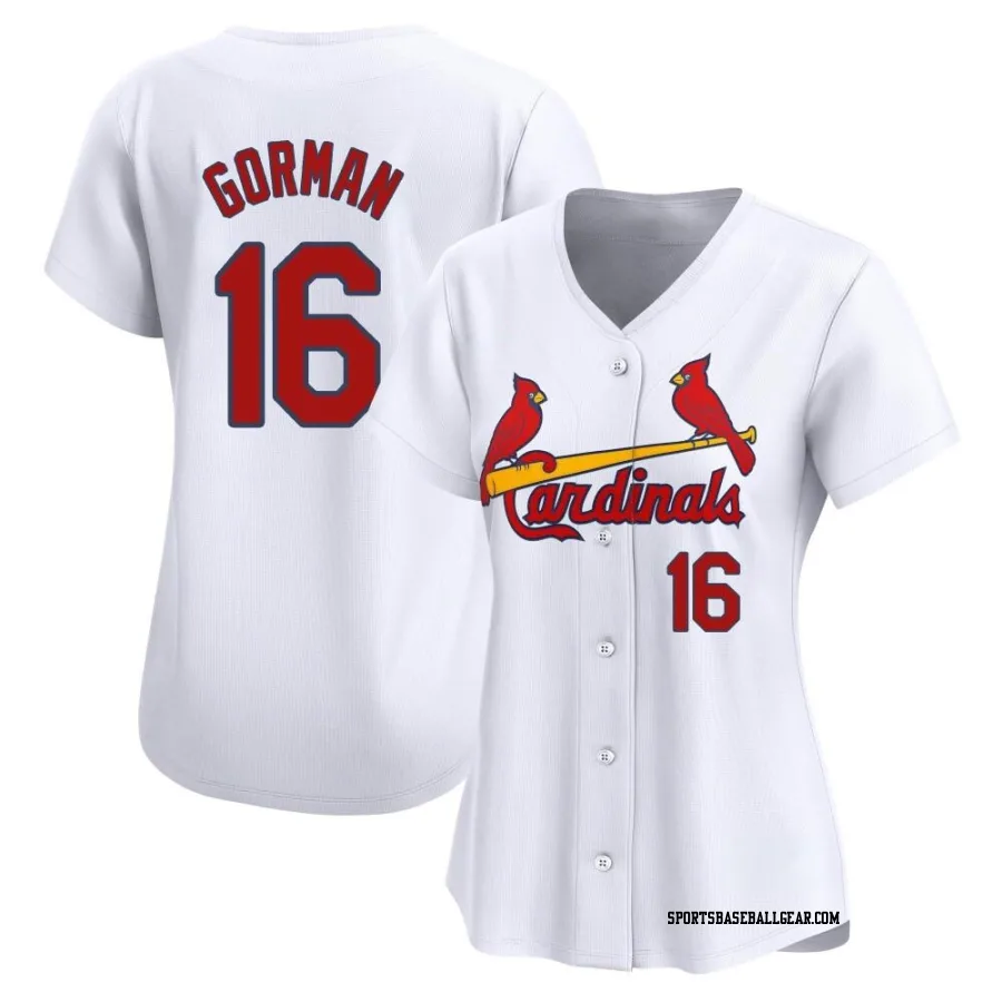 Nolan Gorman Women's St. Louis Cardinals White Limited Home Jersey