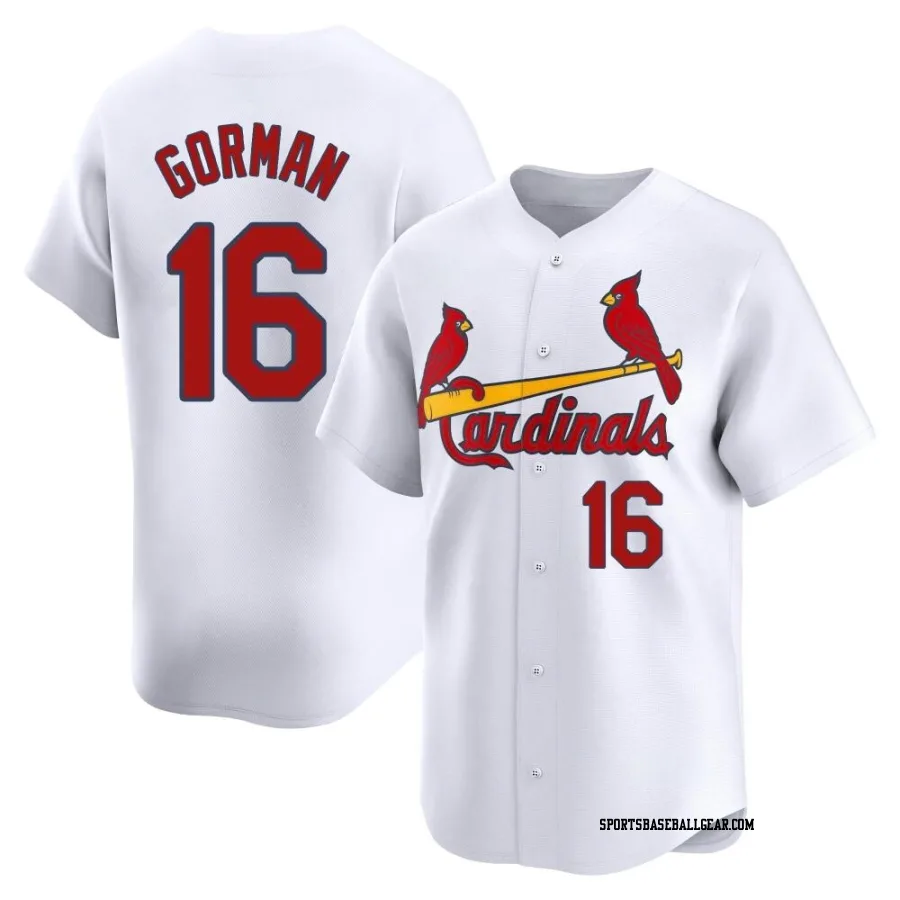 Nolan Gorman Youth St. Louis Cardinals White Limited Home Jersey