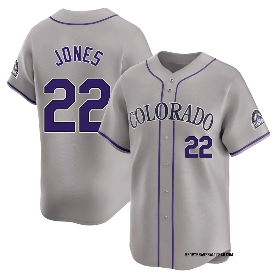 Nolan Jones Men's Colorado Rockies Gray Limited Road Jersey