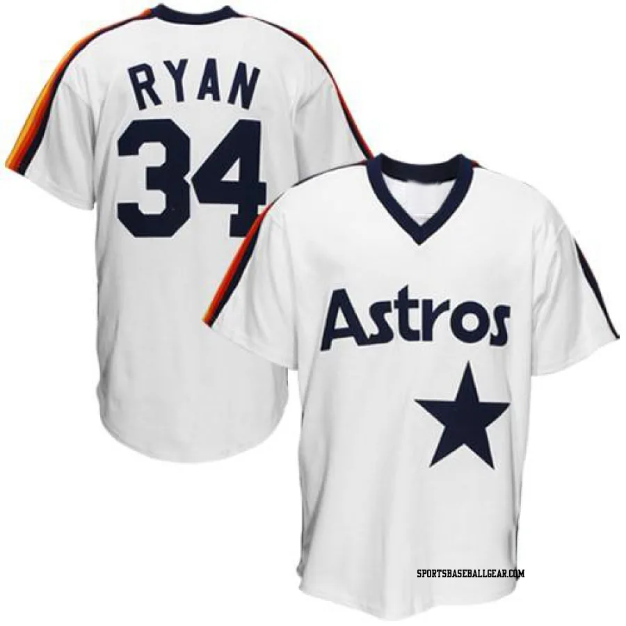 Nolan Ryan Men's Houston Astros White Replica Throwback Jersey