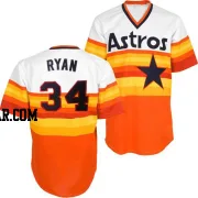 Nolan Ryan Men's Houston Astros White/Orange Replica Throwback Jersey