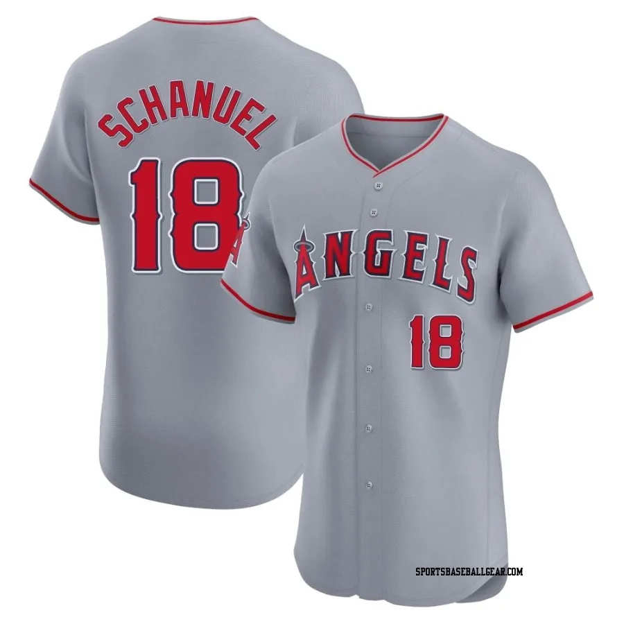 Nolan Schanuel Men's Los Angeles Angels Gray Elite Road Jersey