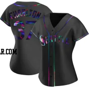 Norm Charlton Women's Seattle Mariners Black Holographic Replica Alternate Jersey