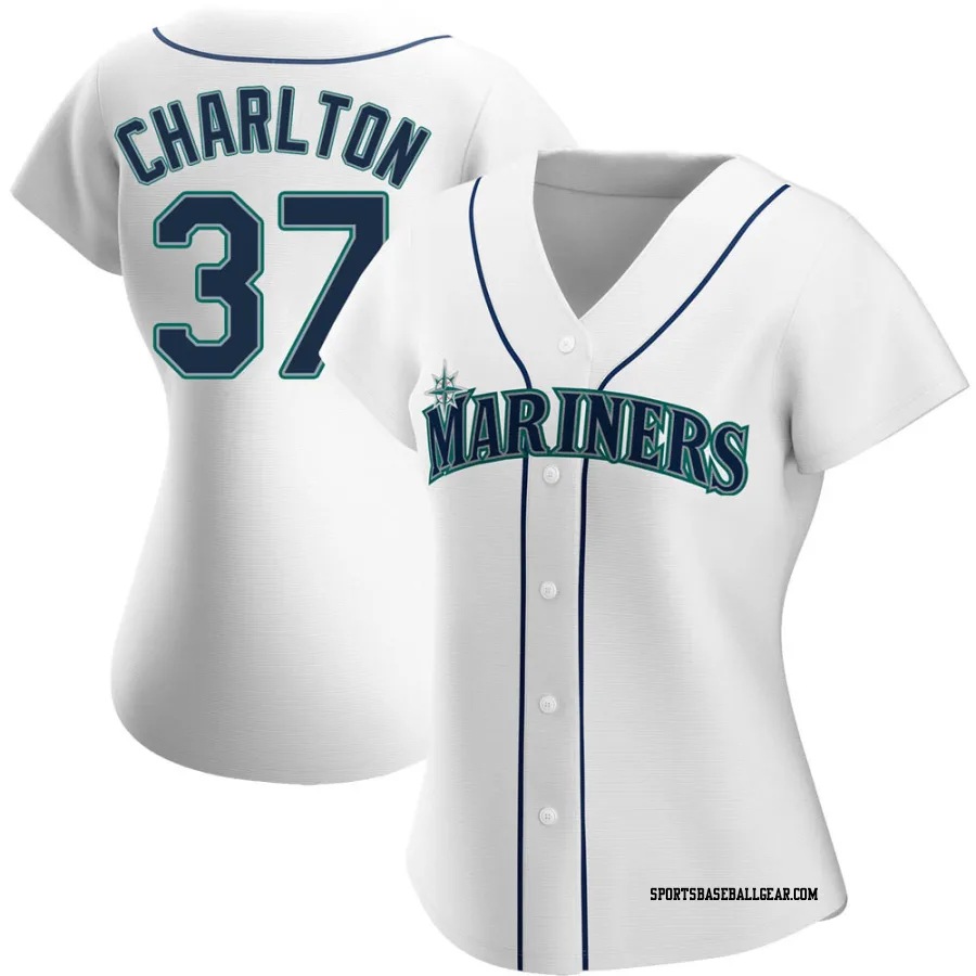 Norm Charlton Women's Seattle Mariners White Replica Home Jersey