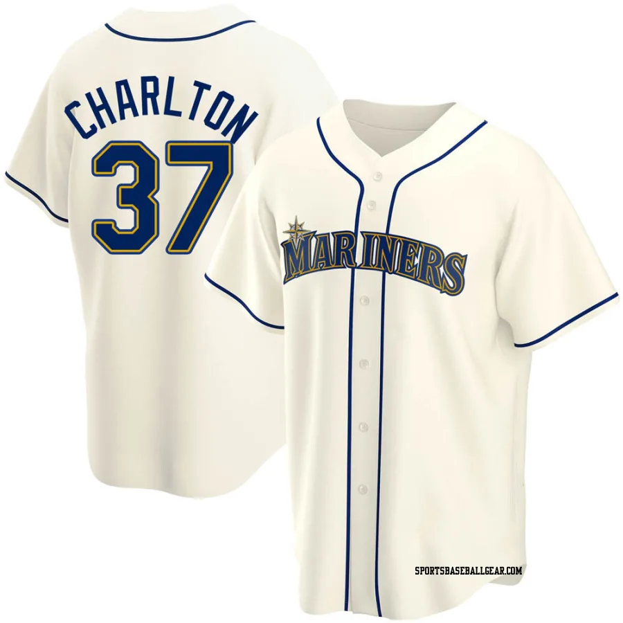 Norm Charlton Youth Seattle Mariners Cream Replica Alternate Jersey