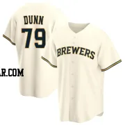 Oliver Dunn Men's Milwaukee Brewers Cream Replica Home Jersey