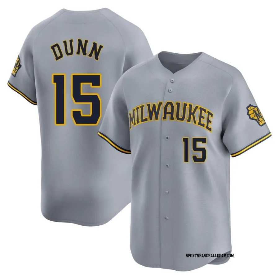 Oliver Dunn Men's Milwaukee Brewers Gray Limited Away Jersey