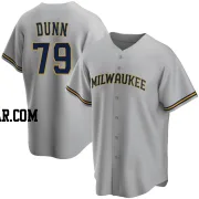 Oliver Dunn Men's Milwaukee Brewers Gray Replica Road Jersey